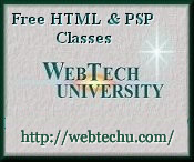 WebTech University - Free HTML and PSP classes.